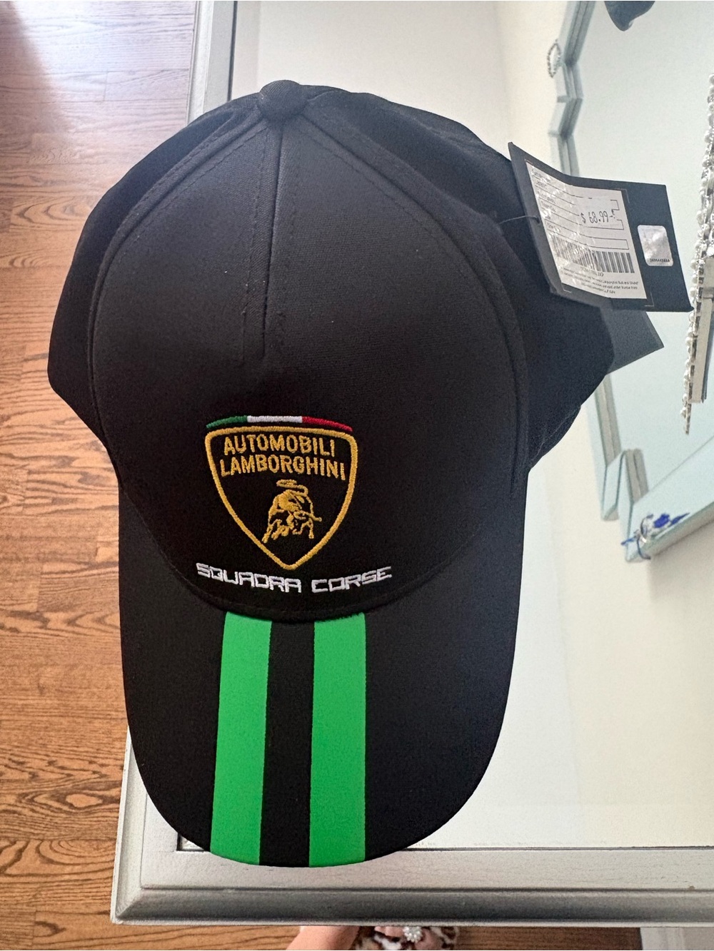 Lamborghini Black Cap with Green Accent